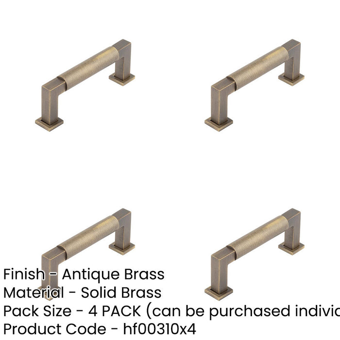 PACK Premium Round Cabinet Handle 96mm Antique Brass Finish Kitchen Drawer Pull Handle-1