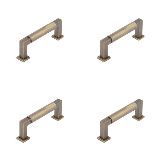 PACK Premium Round Cabinet Handle 96mm Antique Brass Finish Kitchen Drawer Pull Handle