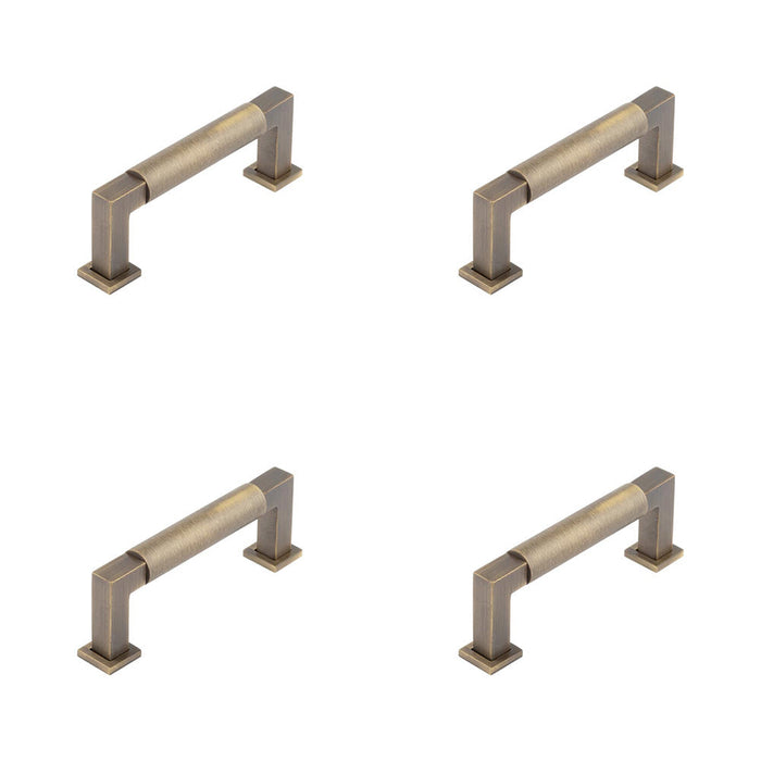 PACK Premium Round Cabinet Handle 96mm Antique Brass Finish Kitchen Drawer Pull Handle