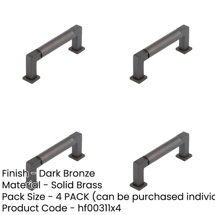 PACK Elegant Round Cabinet Handle Dark Bronze 96mm Premium Quality Kitchen Drawer Pull Handle-1