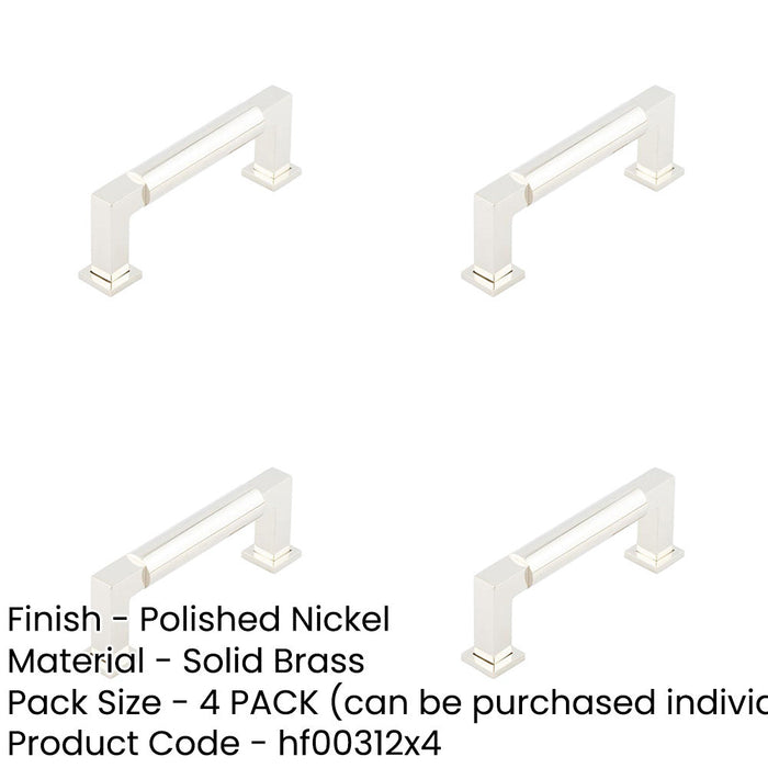PACK Premium Round Cabinet Handle 96mm Polished Nickel Finish Kitchen Drawer Pull Handle-1