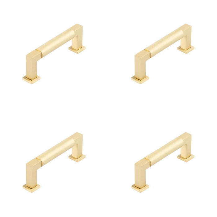 PACK Elegant 96mm Satin Brass Round Cabinet Handle Modern Traditional Cabinets Kitchen Drawer Pull Handle