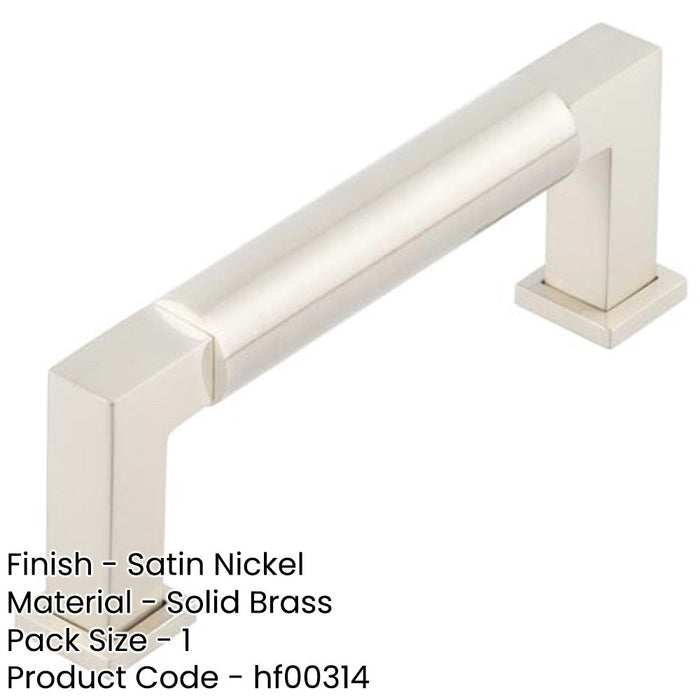 Premium 96mm Satin Nickel Round Cabinet Handle Modern Traditional Decor Kitchen Drawer Pull Handle-1