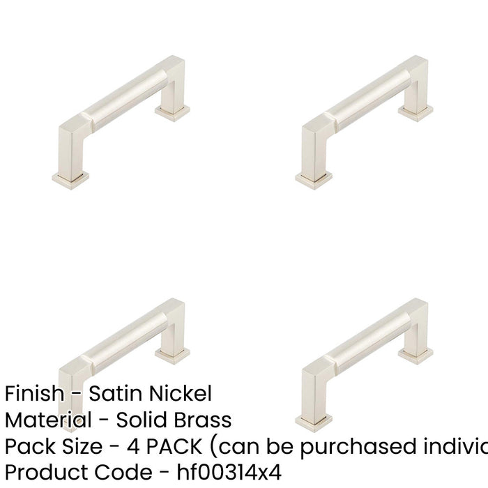 PACK Premium 96mm Satin Nickel Round Cabinet Handle Modern Traditional Decor Kitchen Drawer Pull Handle-1