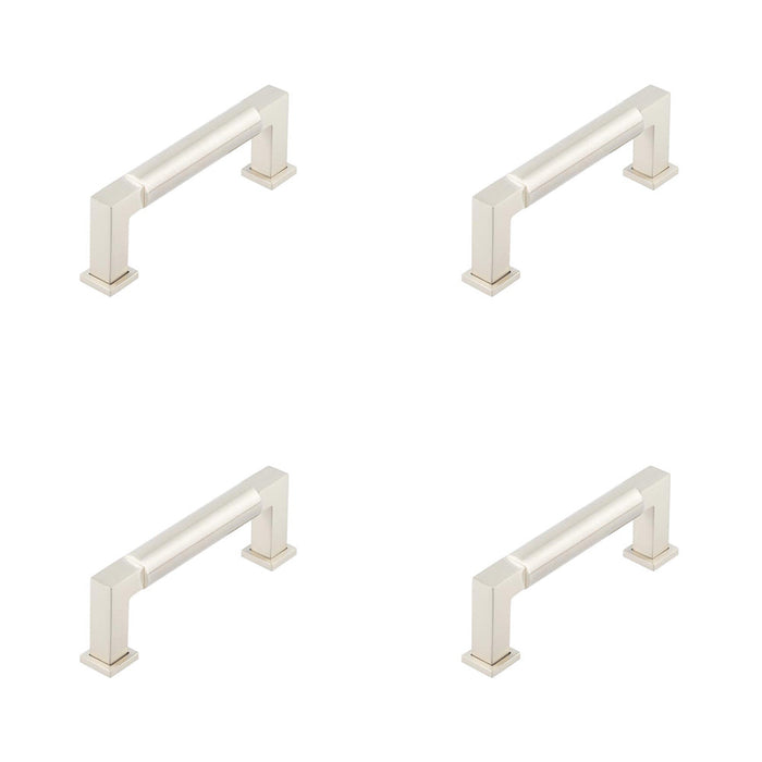 PACK Premium 96mm Satin Nickel Round Cabinet Handle Modern Traditional Decor Kitchen Drawer Pull Handle