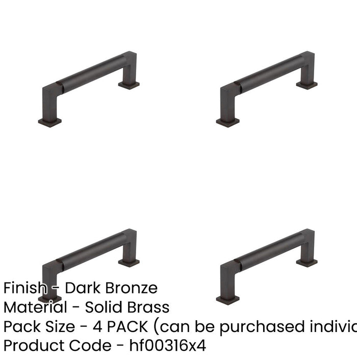 PACK Elegant Round Cabinet Handle Dark Bronze 128mm Premium Quality Kitchen Drawer Pull Handle-1