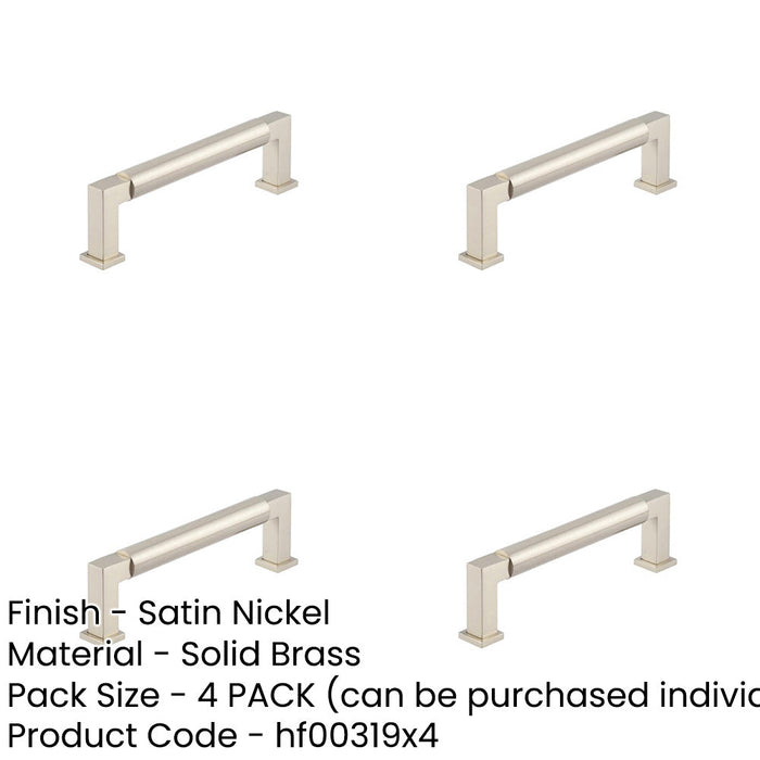 PACK Premium Round Cabinet Handle 128mm Satin Nickel Finish Modern Traditional Cabinets Kitchen Drawer Pull Handle-1