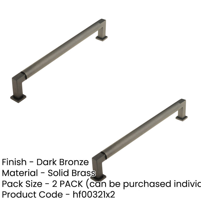 PACK Elegant Round Cabinet Handle Dark Bronze 224mm Kitchen Drawer Pull Handle (1)-1