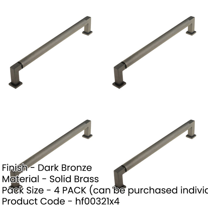 PACK Elegant Round Cabinet Handle Dark Bronze 224mm Kitchen Drawer Pull Handle-1