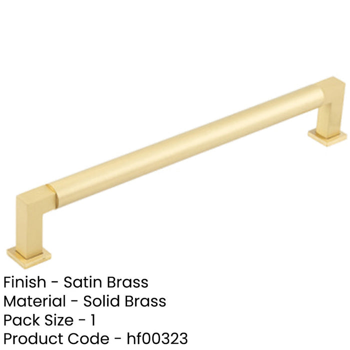 Premium Round Satin Brass Cabinet Handle 224mm Kitchen Drawer Pull Handle-1