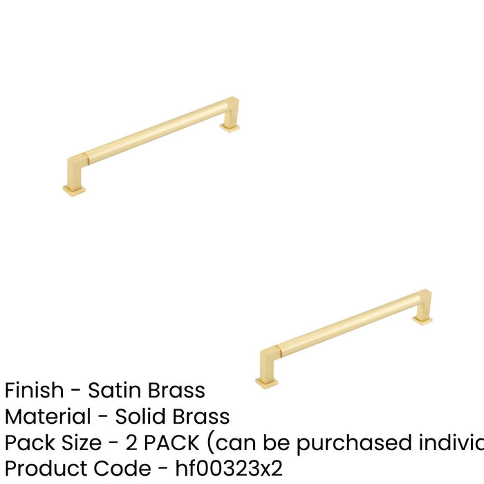 PACK Premium Round Satin Brass Cabinet Handle 224mm Kitchen Drawer Pull Handle (1)-1