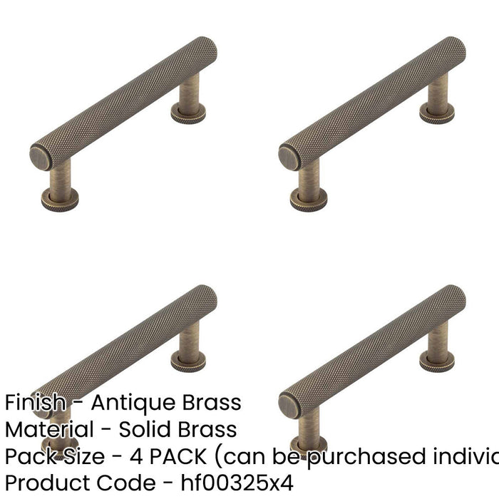 PACK Stylish 96mm Antique Brass Knurled Cabinet Handle Modern Traditional Designs Kitchen Drawer Pull Handle-1