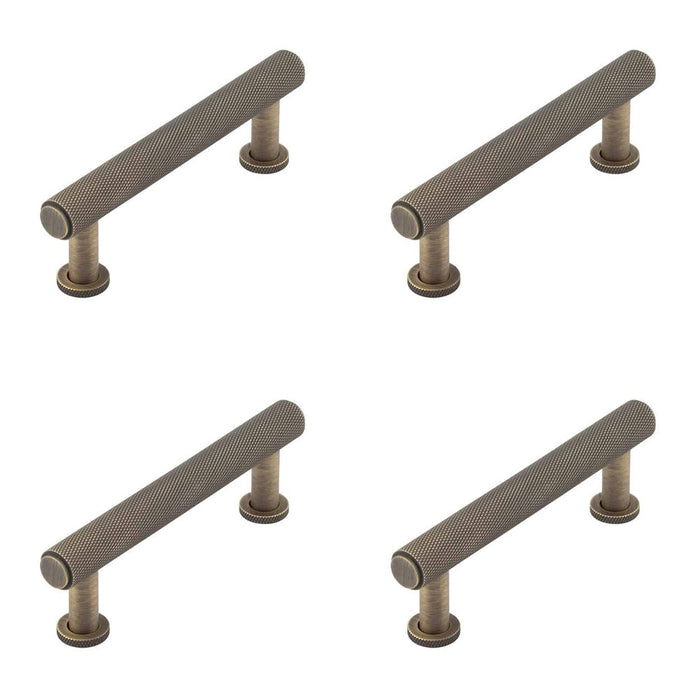 PACK Stylish 96mm Antique Brass Knurled Cabinet Handle Modern Traditional Designs Kitchen Drawer Pull Handle