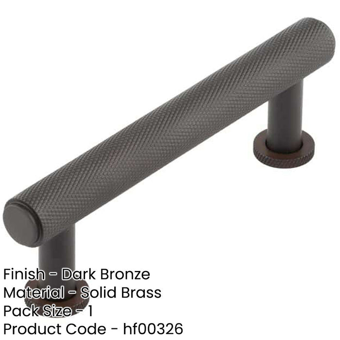Stylish 96mm Dark Bronze Knurled Cabinet Handle Kitchen Drawer Pull Handle-1