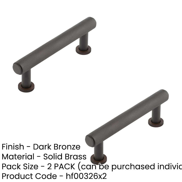 PACK Stylish 96mm Dark Bronze Knurled Cabinet Handle Kitchen Drawer Pull Handle (1)-1