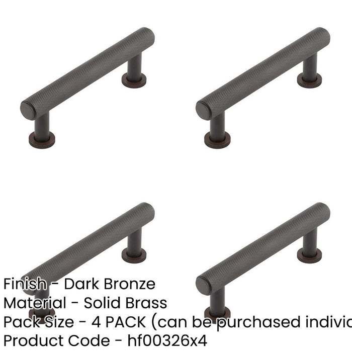 PACK Stylish 96mm Dark Bronze Knurled Cabinet Handle Kitchen Drawer Pull Handle-1