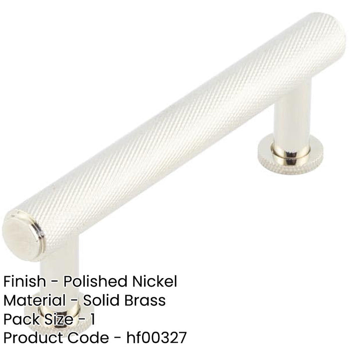 Stylish 96mm Polished Nickel Knurled Cabinet Handle Modern Homes Kitchen Drawer Pull Handle-1