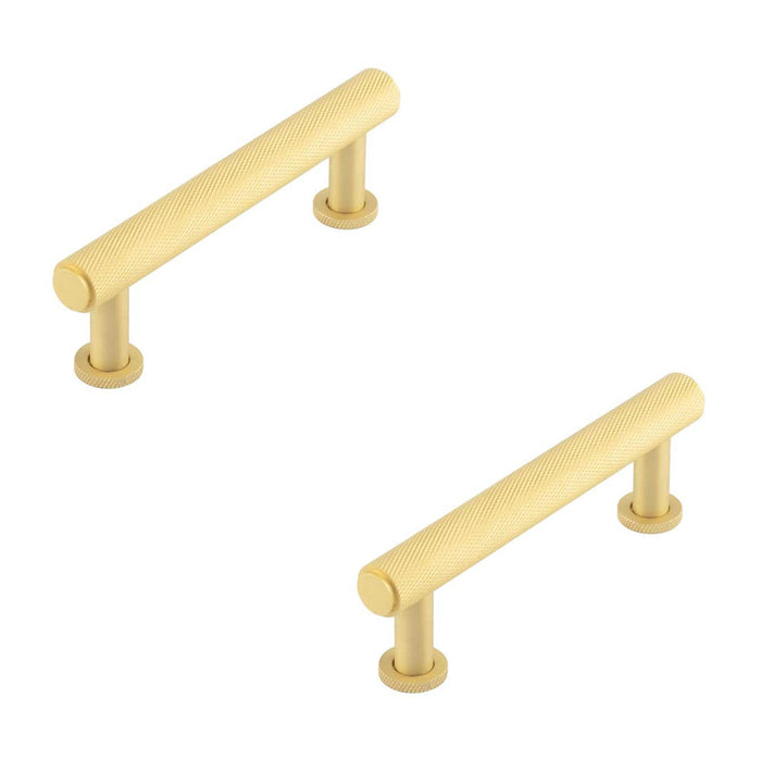 PACK Elegant 96mm Satin Brass Knurled Cabinet Handle Modern Home Design Kitchen Drawer Pull Handle (1)