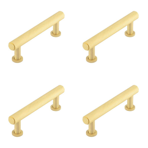 PACK Elegant 96mm Satin Brass Knurled Cabinet Handle Modern Home Design Kitchen Drawer Pull Handle