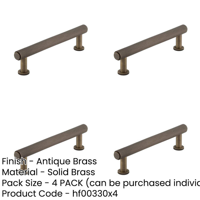 PACK Stylish Knurled Cabinet Handle Antique Brass 128mm Kitchen Drawer Pull Handle-1