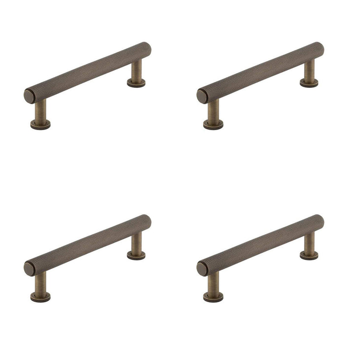 PACK Stylish Knurled Cabinet Handle Antique Brass 128mm Kitchen Drawer Pull Handle