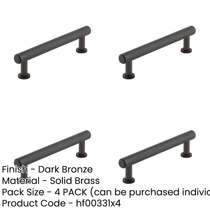 PACK Elegant Knurled Cabinet Handle 128mm Dark Bronze Finish Kitchen Drawer Pull Handle-1