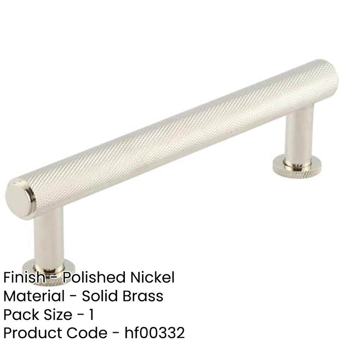 Stylish Knurled Cabinet Handle Polished Nickel 128mm Kitchen Drawer Pull Handle-1