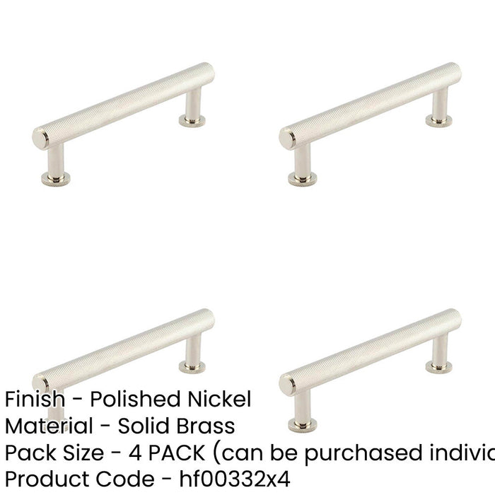 PACK Stylish Knurled Cabinet Handle Polished Nickel 128mm Kitchen Drawer Pull Handle-1