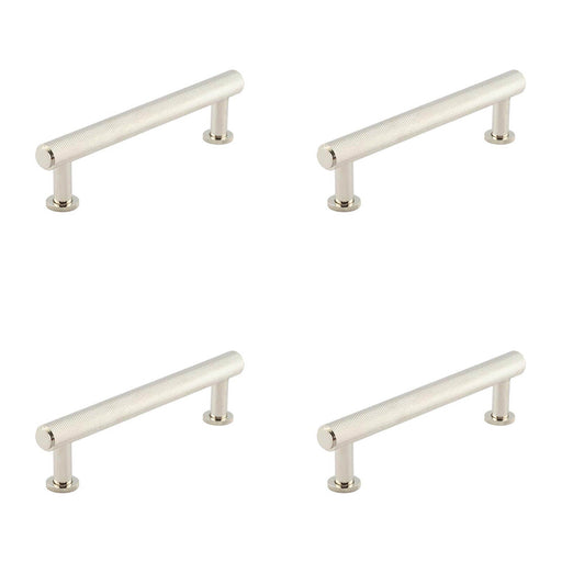 PACK Stylish Knurled Cabinet Handle Polished Nickel 128mm Kitchen Drawer Pull Handle