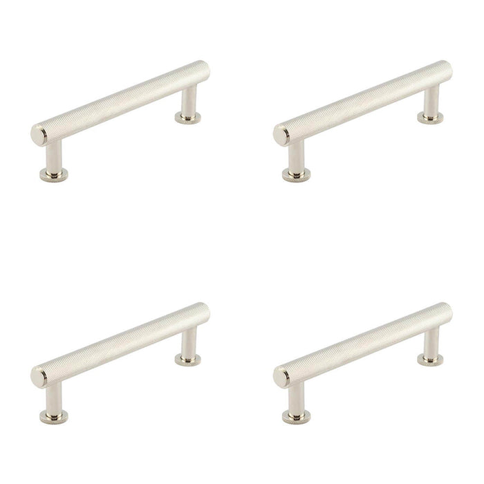 PACK Stylish Knurled Cabinet Handle Polished Nickel 128mm Kitchen Drawer Pull Handle