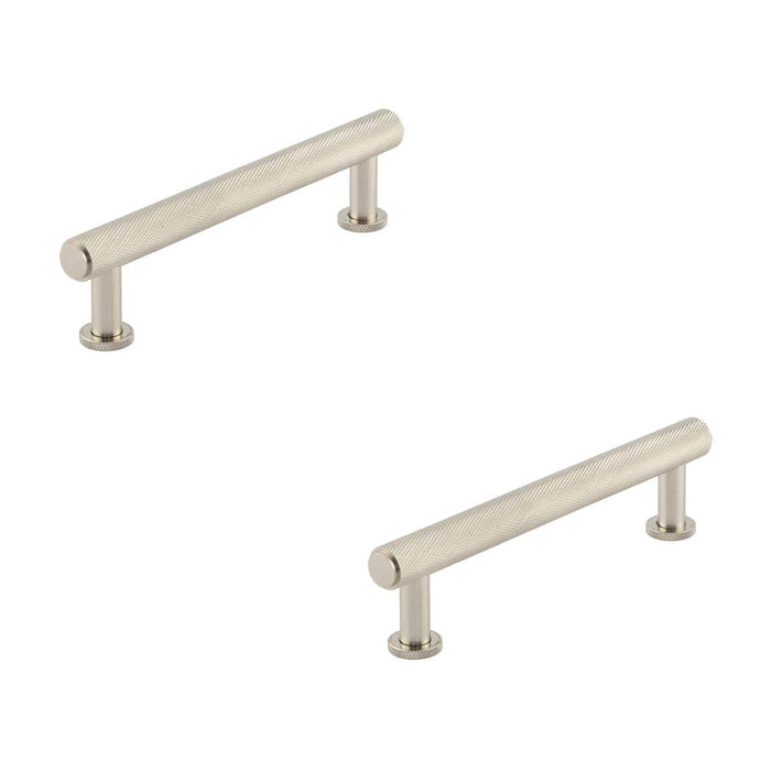 PACK Luxurious 128mm Satin Nickel Knurled Cabinet Handle Stylish Interiors Kitchen Drawer Pull Handle (1)