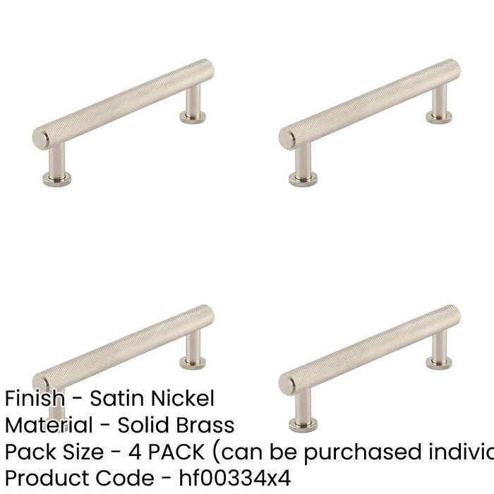 PACK Luxurious 128mm Satin Nickel Knurled Cabinet Handle Stylish Interiors Kitchen Drawer Pull Handle-1