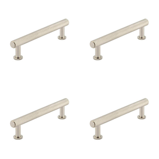 PACK Luxurious 128mm Satin Nickel Knurled Cabinet Handle Stylish Interiors Kitchen Drawer Pull Handle