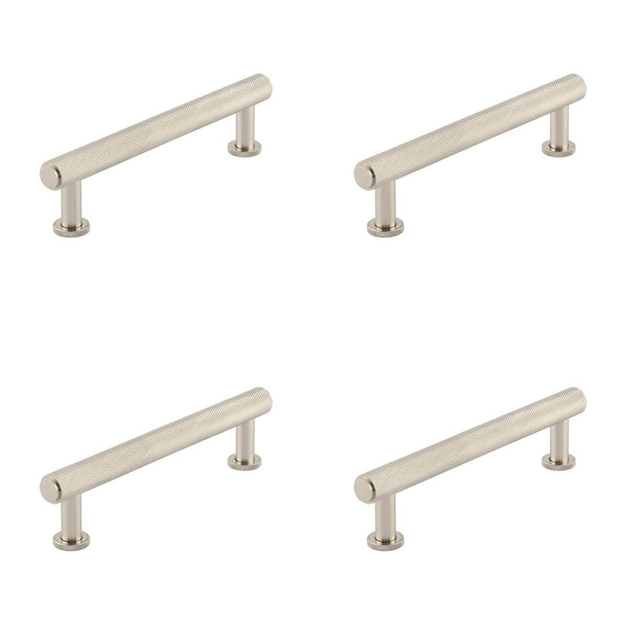 PACK Luxurious 128mm Satin Nickel Knurled Cabinet Handle Stylish Interiors Kitchen Drawer Pull Handle
