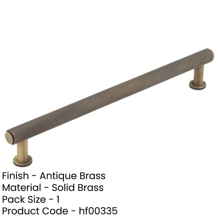 Elegant 224mm Antique Brass Knurled Cabinet Handle Stylish Interiors Kitchen Drawer Pull Handle-1