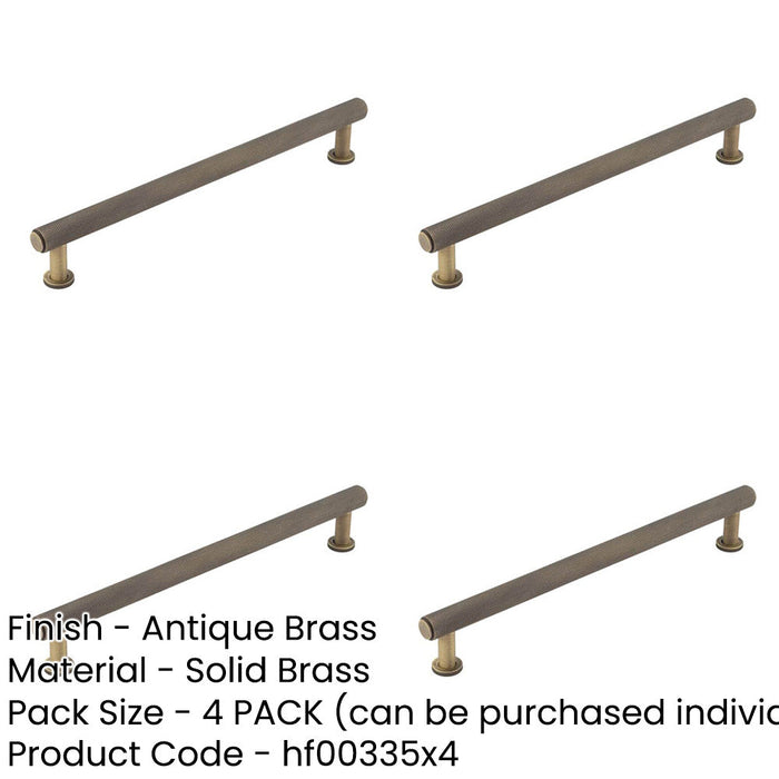 PACK Elegant 224mm Antique Brass Knurled Cabinet Handle Stylish Interiors Kitchen Drawer Pull Handle-1