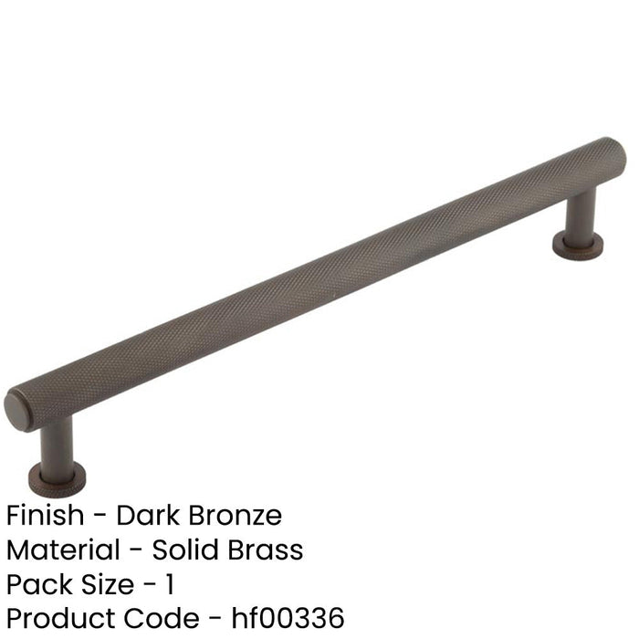 Luxury Knurled Cabinet Handle Dark Bronze 224mm Kitchen Drawer Pull Handle-1