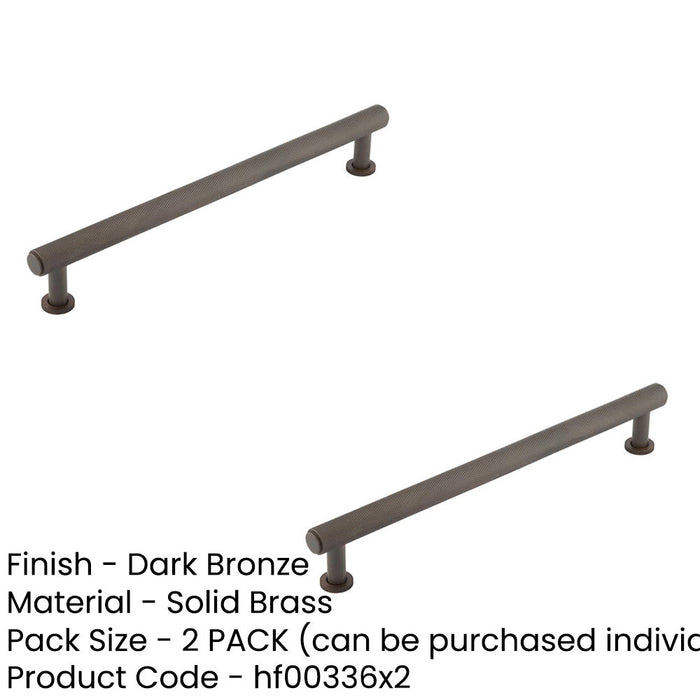 PACK Luxury Knurled Cabinet Handle Dark Bronze 224mm Kitchen Drawer Pull Handle (1)-1