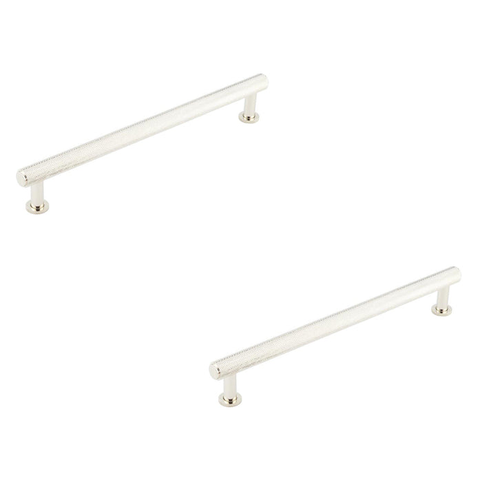 PACK Luxury Knurled Cabinet Handle Polished Nickel 224mm Length Kitchen Drawer Pull Handle (1)