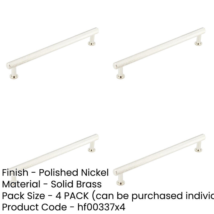 PACK Luxury Knurled Cabinet Handle Polished Nickel 224mm Length Kitchen Drawer Pull Handle-1