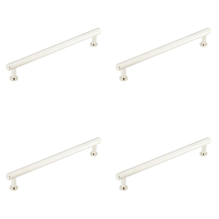 PACK Luxury Knurled Cabinet Handle Polished Nickel 224mm Length Kitchen Drawer Pull Handle
