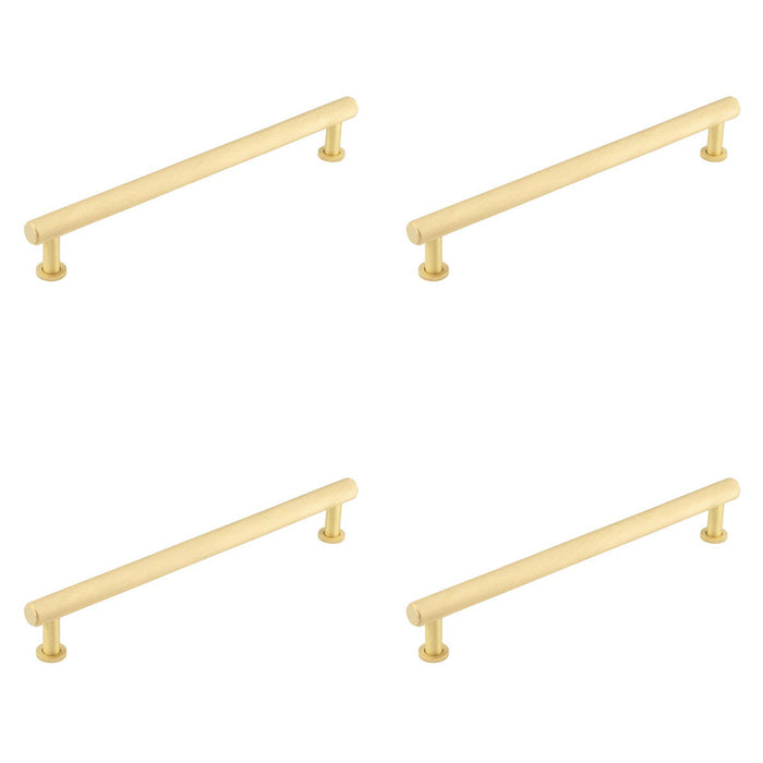 PACK Stylish Knurled Cabinet Handle Satin Brass 224mm Length Kitchen Drawer Pull Handle