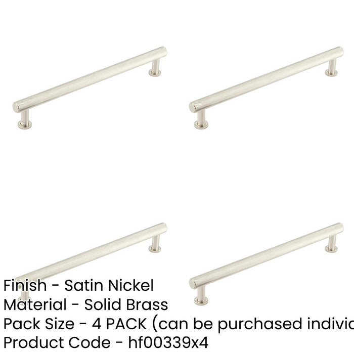 PACK Luxury Knurled Cabinet Handle Satin Nickel 224mm Size Kitchen Drawer Pull Handle-1