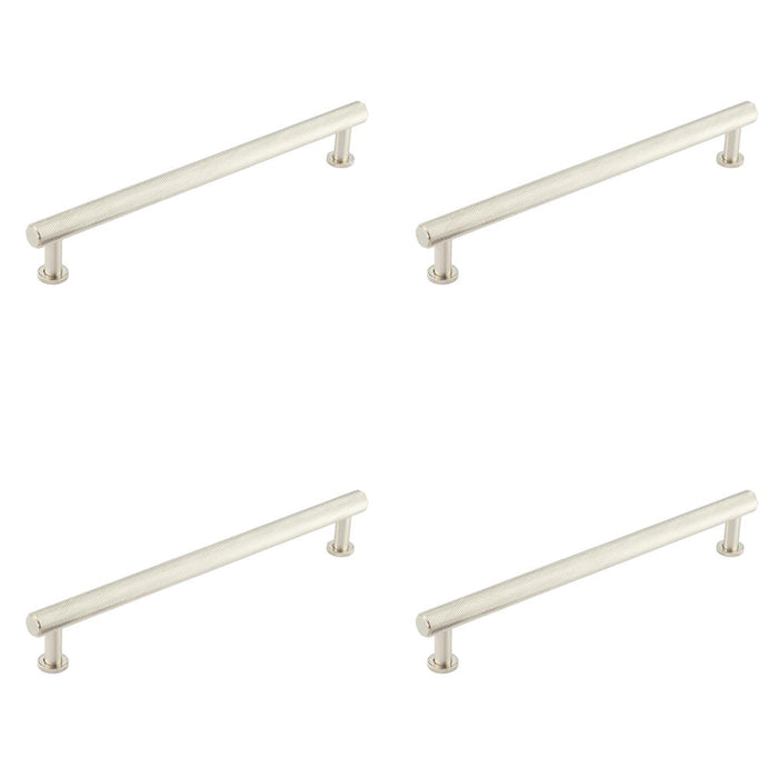 PACK Luxury Knurled Cabinet Handle Satin Nickel 224mm Size Kitchen Drawer Pull Handle