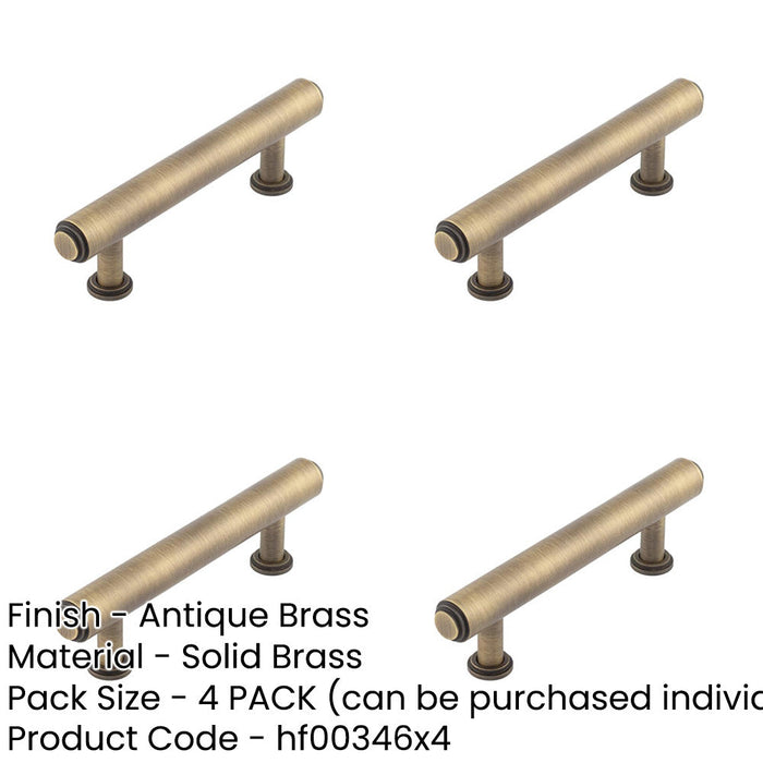 PACK Elegant 96mm Antique Brass Cabinet Handle Stylish Interiors Kitchen Drawer Pull Handle-1