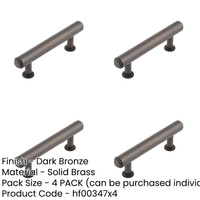 PACK Elegant Stepped Cabinet Handle Dark Bronze 96mm Solid Brass Design Kitchen Drawer Pull Handle-1
