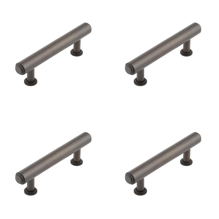 PACK Elegant Stepped Cabinet Handle Dark Bronze 96mm Solid Brass Design Kitchen Drawer Pull Handle