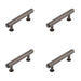 PACK Elegant Stepped Cabinet Handle Dark Bronze 96mm Solid Brass Design Kitchen Drawer Pull Handle