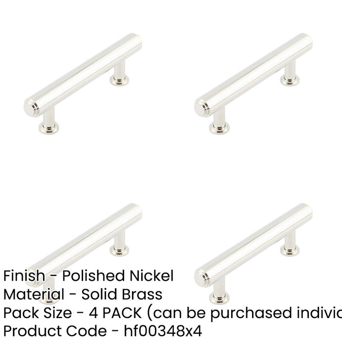 PACK Elegant 96mm Polished Nickel Stepped Cabinet Handle Luxurious Interiors Kitchen Drawer Pull Handle-1