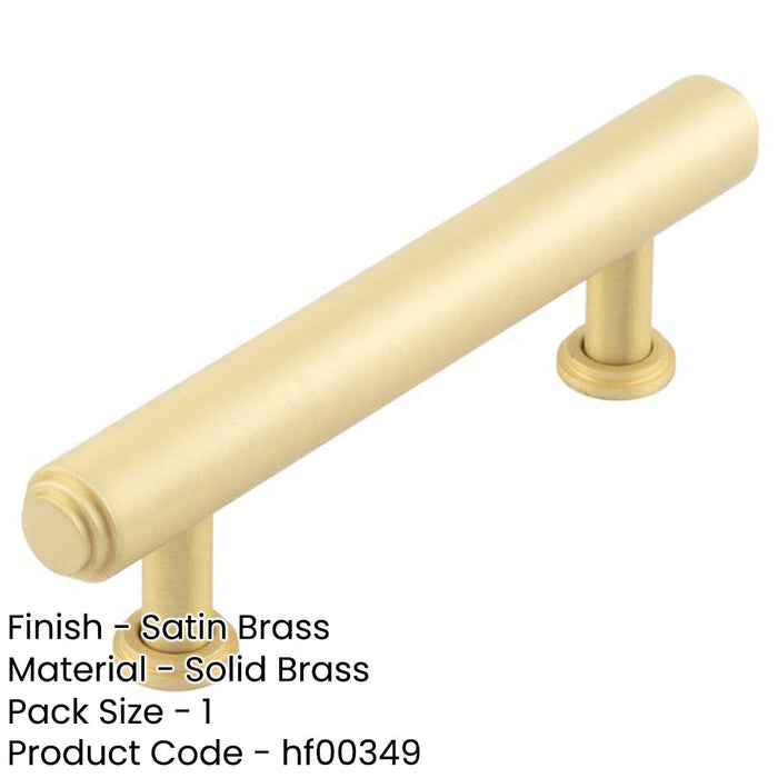 Elegant Stepped Cabinet Handle Satin Brass Finish 96mm Kitchen Drawer Pull Handle-1